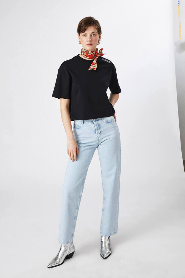 Baskılı Crop Tshirt - 2