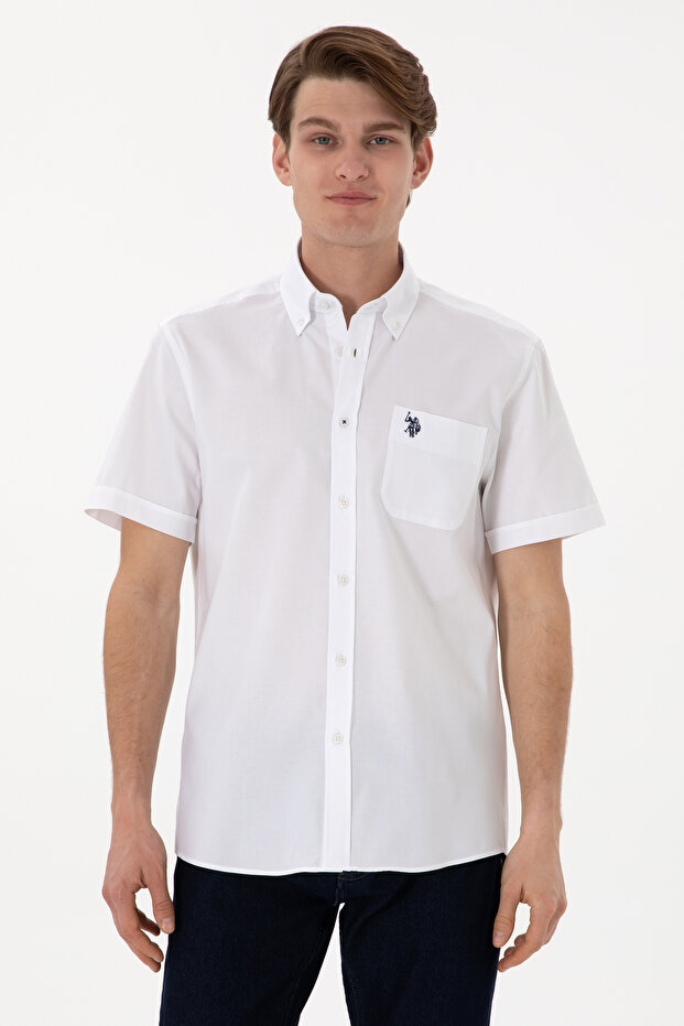 Men's White Short Sleeve Shirt 50297992 -Vr013