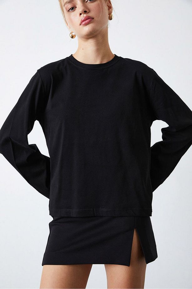 Uzun Kollu Basic Tshirt - 3