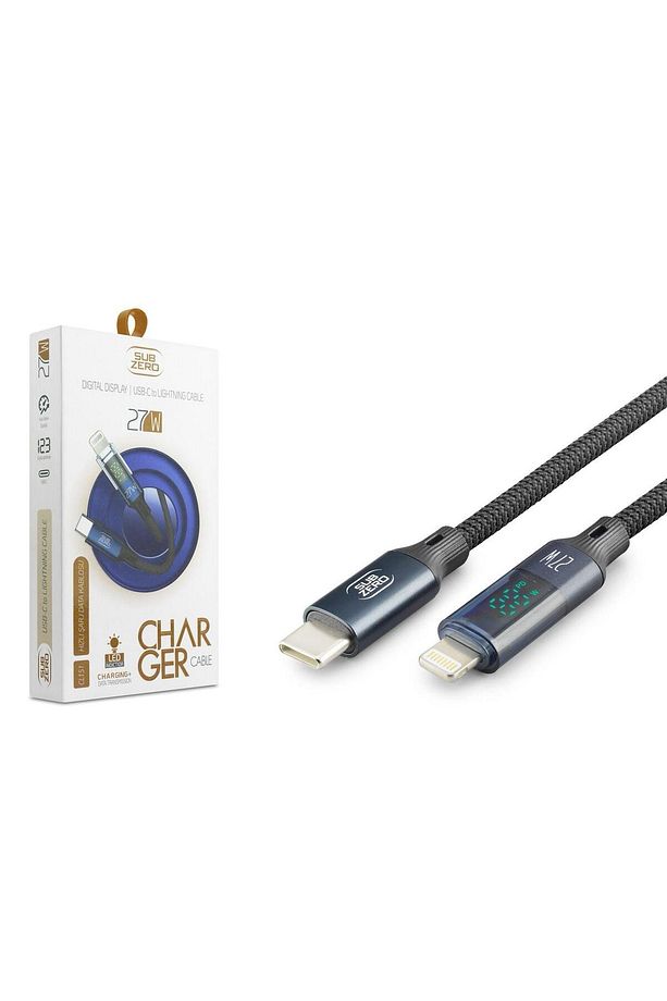 CL151 27W PD Type-C Lightning Led Göstergeli Hasır Hızlı Şarj Data Kablosu - 2