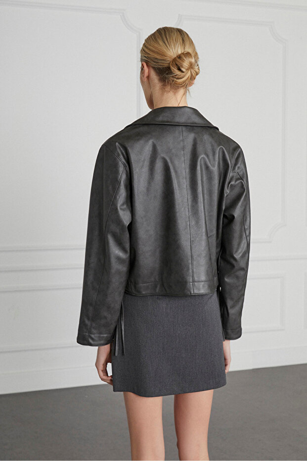 Yırtmaçlı Mini Etek - 4