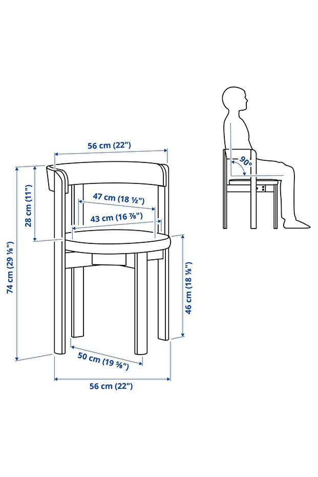 döşemeli ahşap sandalye, meşe-deri - 3