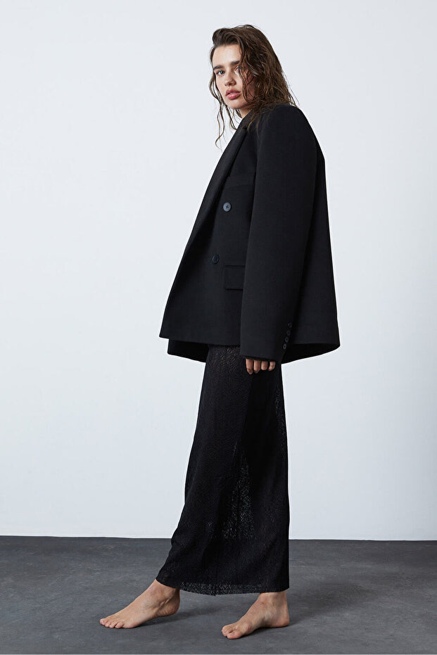 Kruvaze Kaşe Ceket - 1