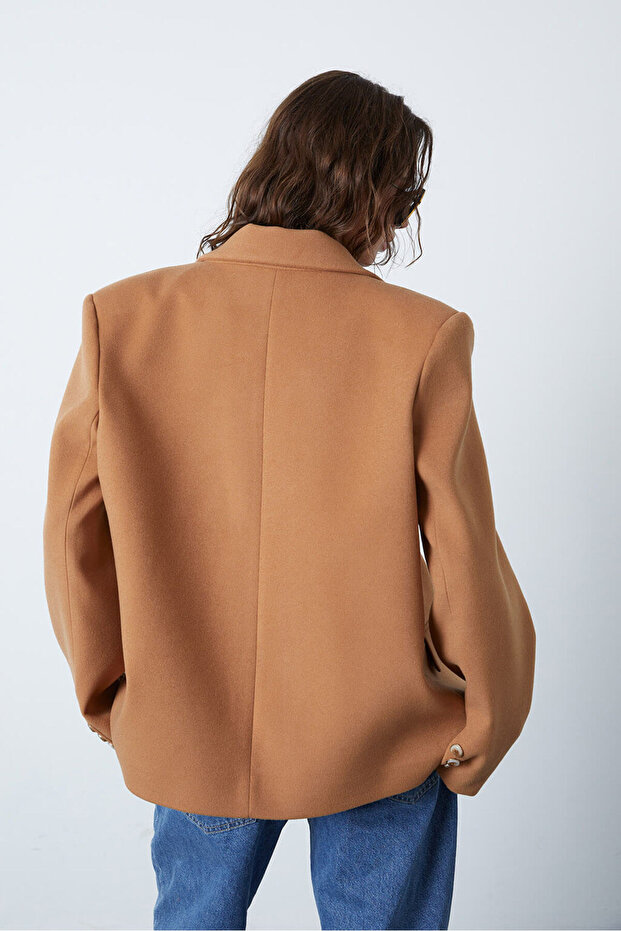 Kruvaze Kaşe Ceket - 5