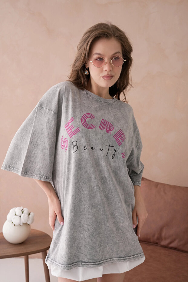 Printed Casual Basic T-Shirt - 5