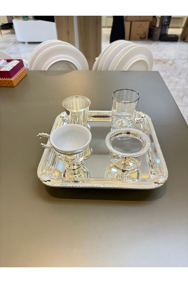 Gümüş kaplama Söz, Nişan , İsteme kahve tepsi seti - 1