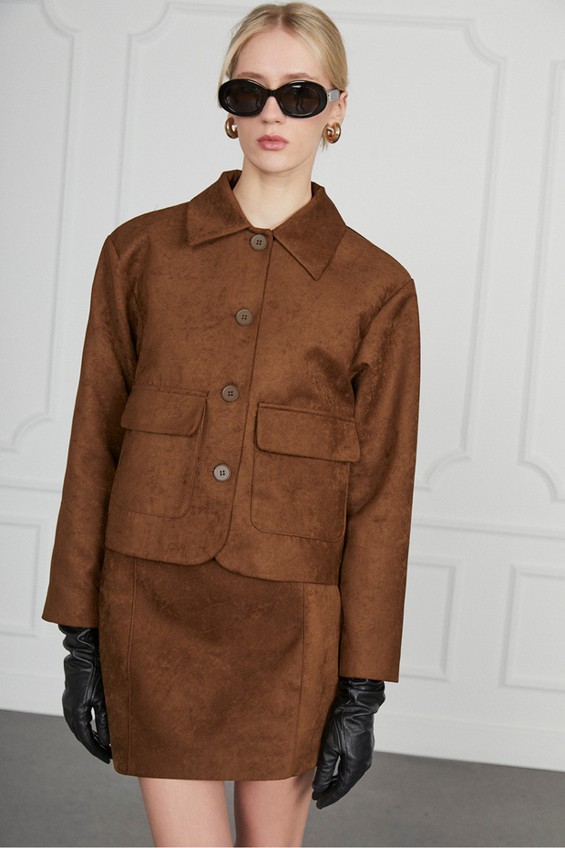 Süet Kısa Ceket - 3