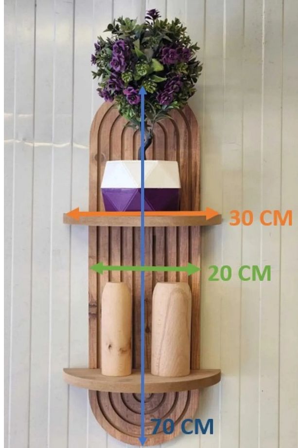 Arya dekoratif duvar rafı balkon dekor rafı mdf beyaz 70*20 cm - 4