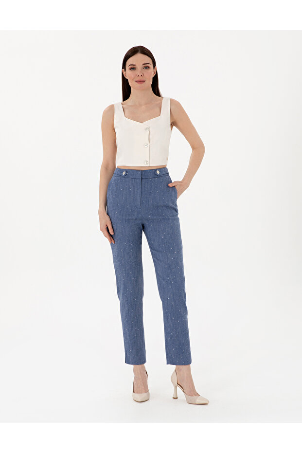 Indigo Fabric Trousers 50306487 -Vr028