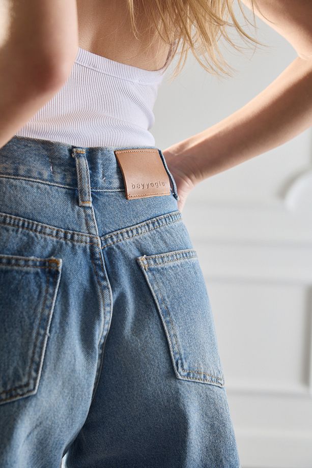 Denim Mini Şort - 4