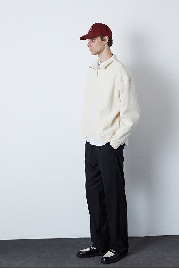 Dik Yaka Oversize Sweatshirt - 2