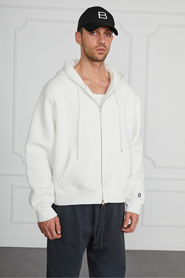 Oversize Kısa Hoodie - 1