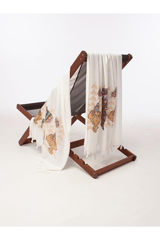 Baskılı Bambu Peştemal Plaj Havlusu - 4