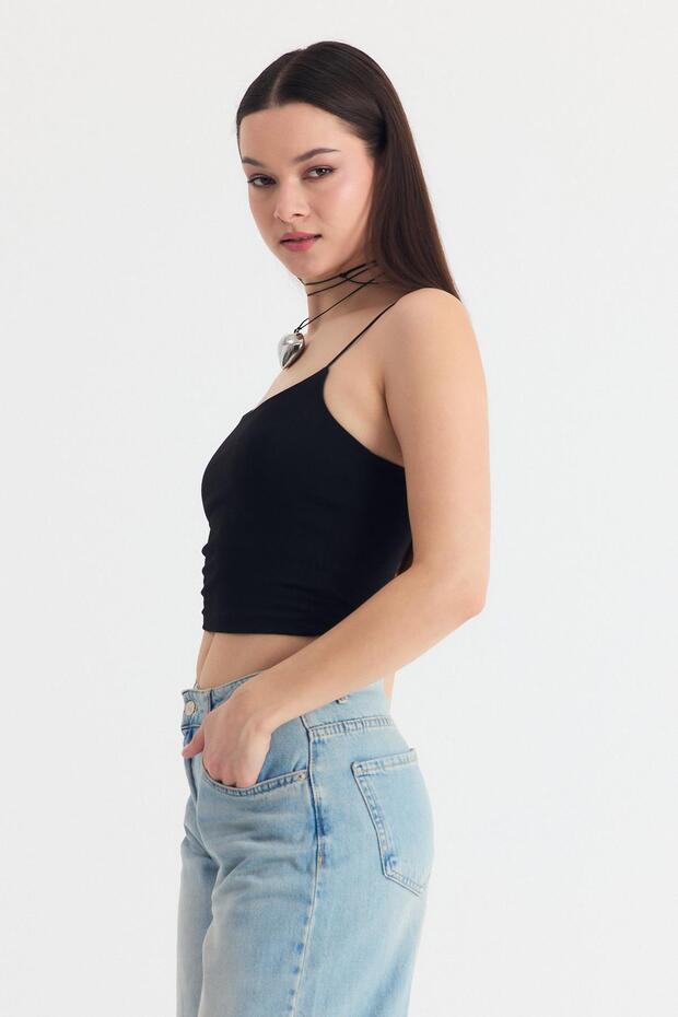 Black Thin Strap Fitted Basic Inertia 947 - 7