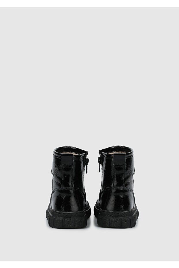 Siyah Deri Kız Çocuk Bot - 4