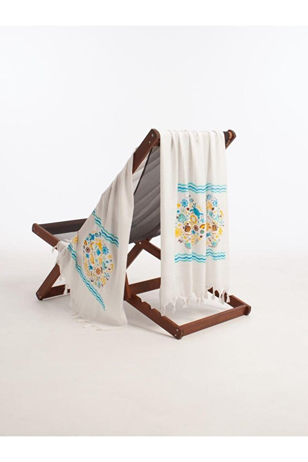 Baskılı Bambu Peştemal Plaj Havlusu - 2