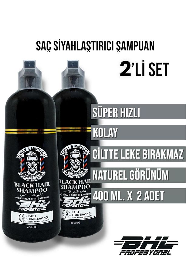 Siyahlaştırıcı Şampuan iKiLi SET / Saç Sakal 400ml. X 2 Adet (800 ml.) - 2