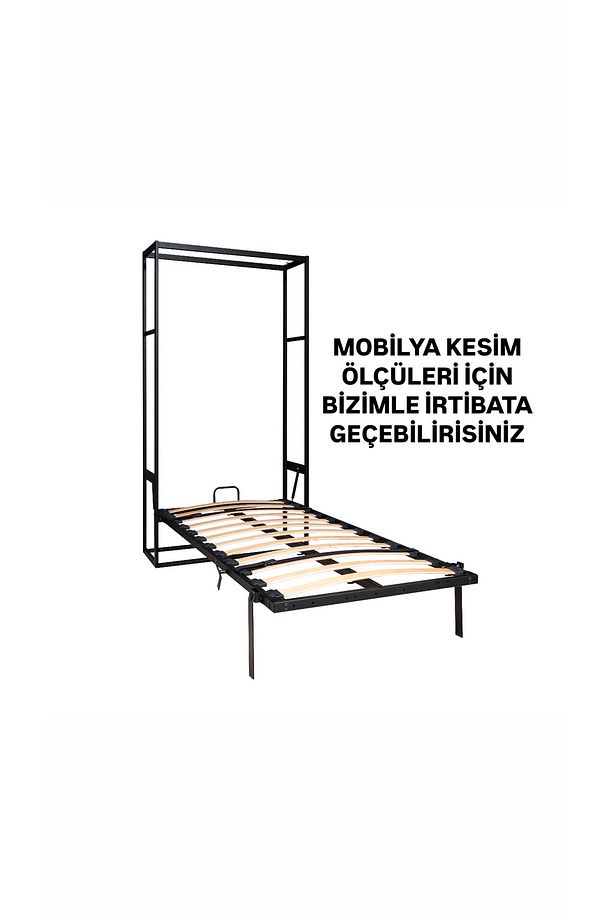 Akıllı Mobilya Metal Kasa Dikey Açılır Tek Kişilik Duvar Yatağı - 8
