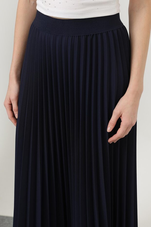 Kadın Pliseli Etek - 18232RTK - NAVY - 6