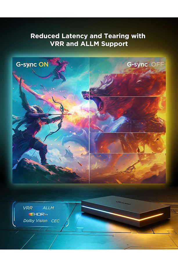 HDMI 2.1 Sync Box AI Kit 2, 8K@60Hz, 4K@144Hz, VRR, RGBIC LED, TV Arka Plan Aydınlatması - 7