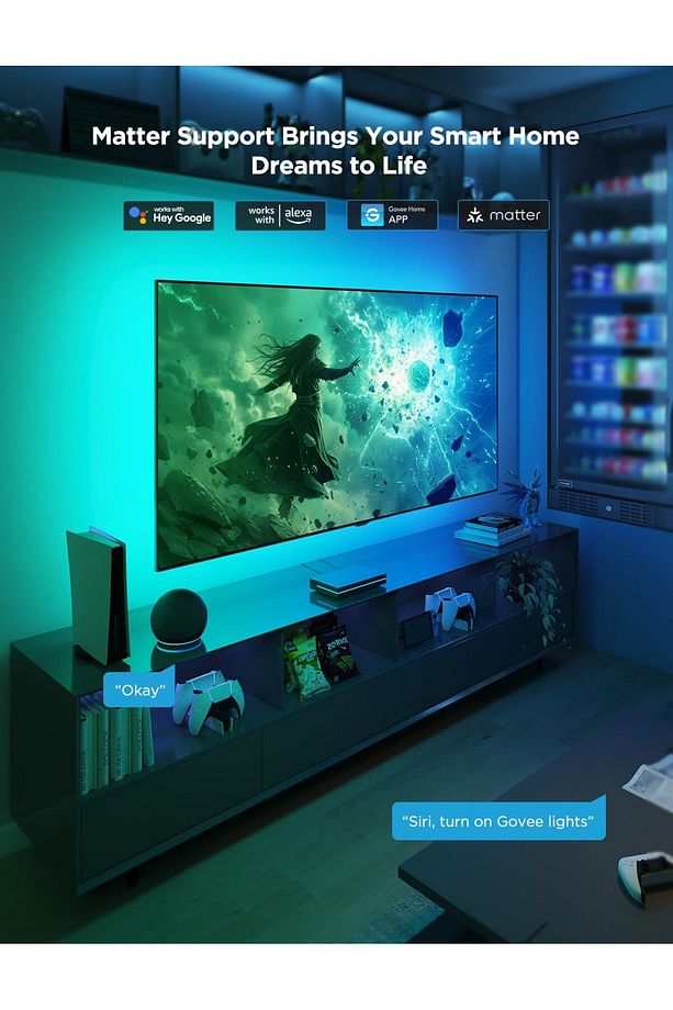 HDMI 2.1 Sync Box AI Kit 2, 8K@60Hz, 4K@144Hz, VRR, RGBIC LED, TV Arka Plan Aydınlatması - 8