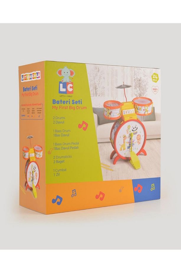Davullu Zilli Bagetli ve Pedallı Bateri Seti - 7