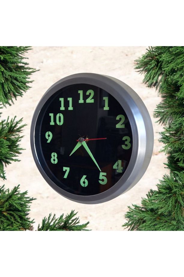 Mini Fosforlu Metal Duvar Saati Küçük Saat Çap 20 Cm 4 Adet Bez Çanta - 6