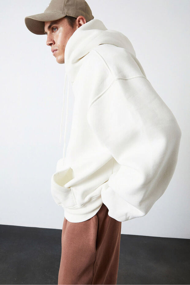 Kapşonlu Oversize Sweatshirt - 4