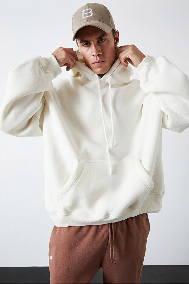Kapşonlu Oversize Sweatshirt - 2