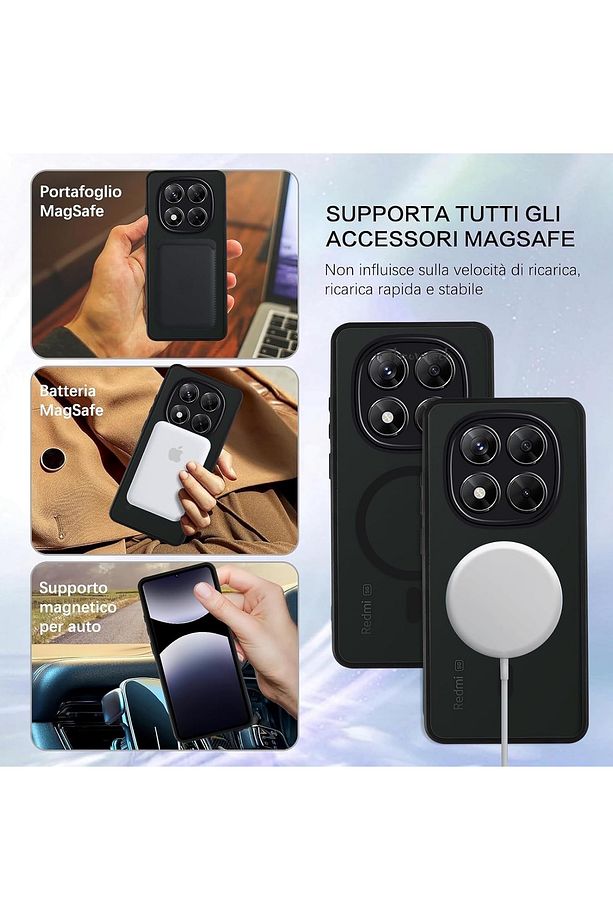 Xiaomi Redmi Note 14 Pro Plus Kılıf Mat Magsafe Şarj Özellikli Darbe Önleyici Hassas Butonlu Lensli - 5