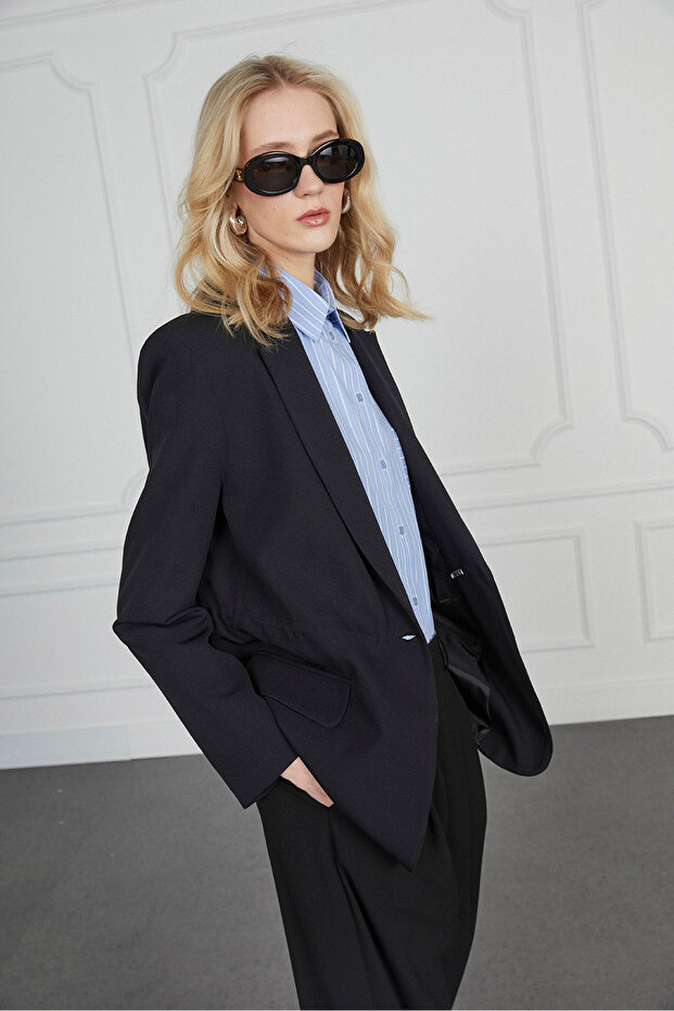 Beli Büzgülü Ceket - 1