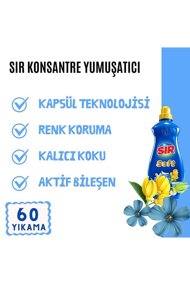 Konsantre Çamaşır Yumuşatıcısı Leylak & Ylang Ylang 1440 ml 60 Yıkama 4 Adet - 2