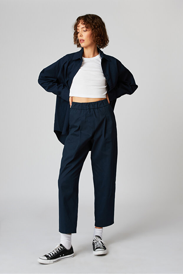 Lastikli Gabardin Pantolon - 1