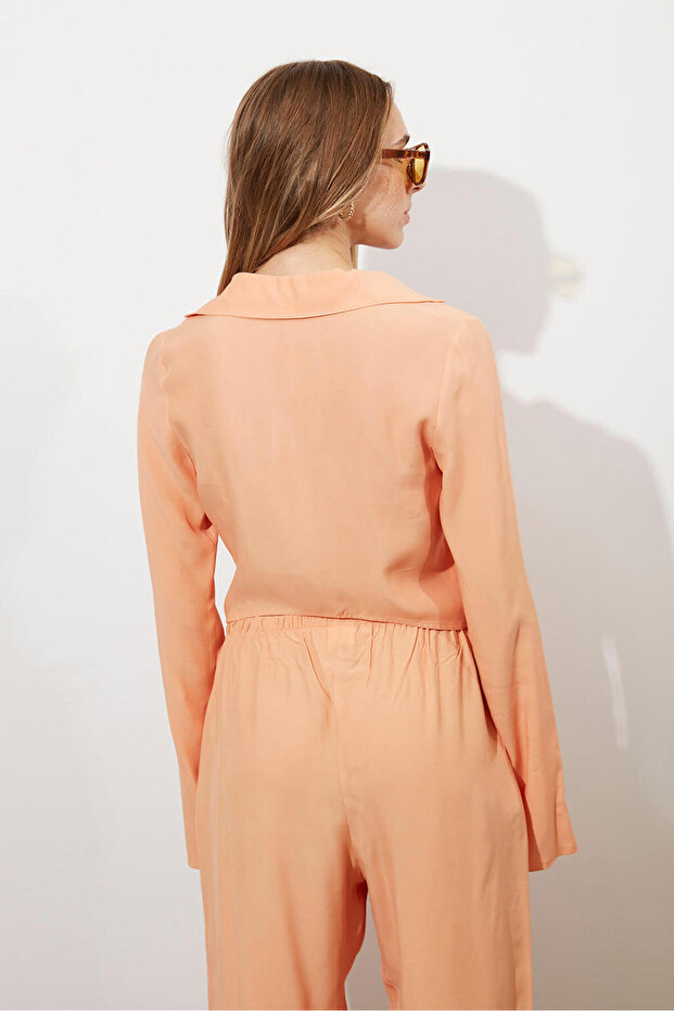 Tensel Bağlamalı Bluz - 5