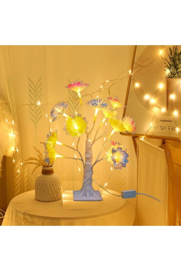 Led Lighted Flower Table Lamp, Colorful, 35X35