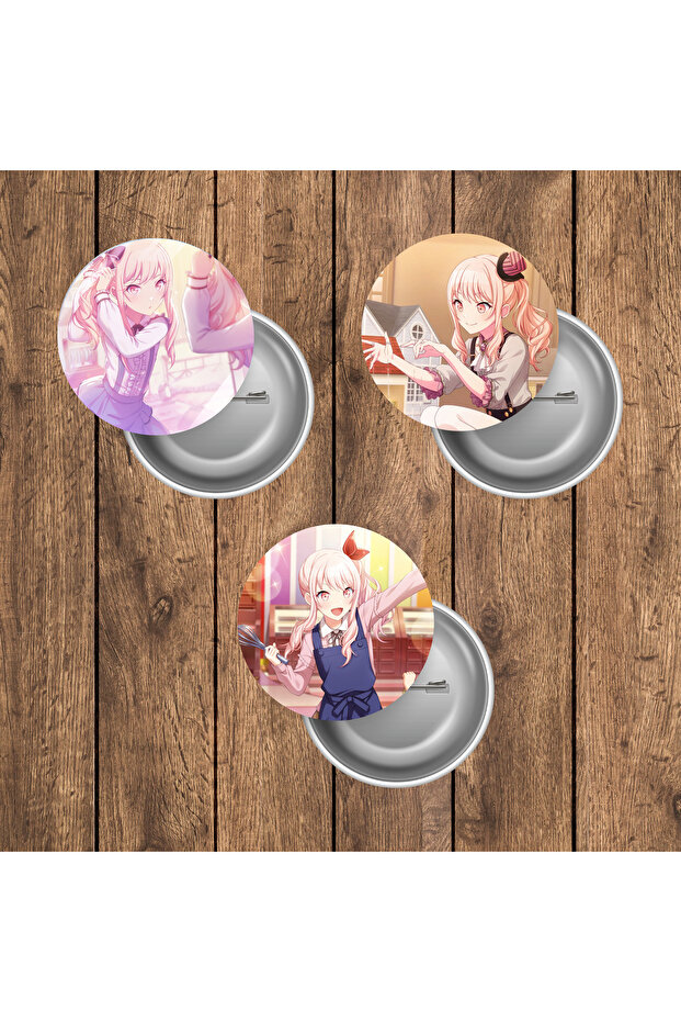 Pjsekai Project Sekai Hatsune Miku Nightcord at 25 Anime Buton Rozet Seti (44mm) - 1