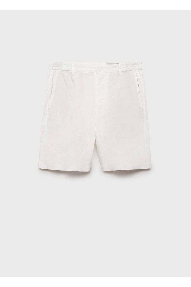 Slim Fit Lyocell Keten Bermuda Şort - 3