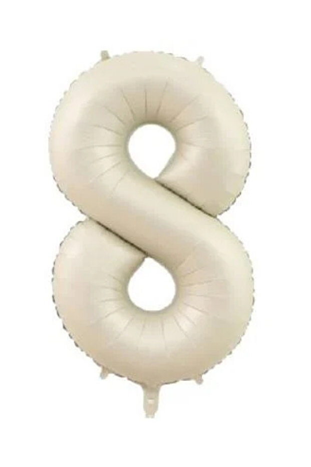 34 Inch Cream Number Foil Balloon from 0 to 9 Optional