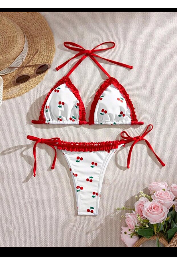 Cherry Print Bikini Set - 2