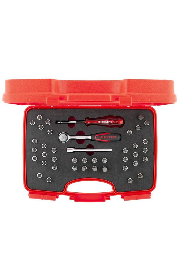 İzeltaş 1107 Bits Uçlu Lokma Anahtar Takımı 1/4'' 42 Parça - 1