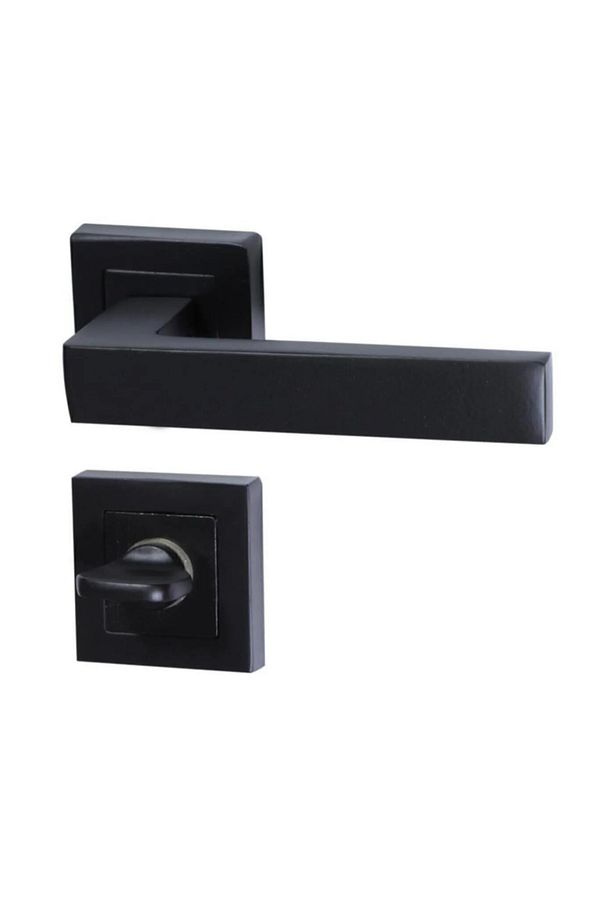 Kare Rozetli Kapı Kolu 7'li Set (3+1 Daire Için Geçerli) Siyah - 3