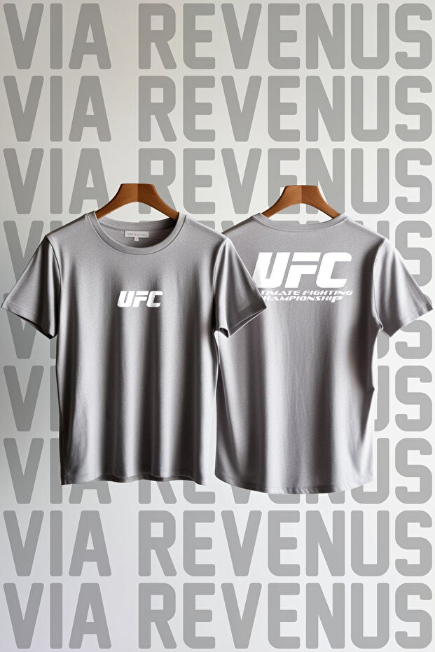 تيشيرت UFC برقبة دائرية للجنسين - مقاس واسع مطبوع