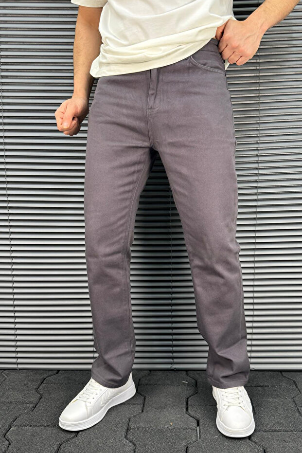 Siyah Baggy/Bol Paça Gabardin %100 Pamuklu Rahat Pantolon TMNSS25PL00039 - 1
