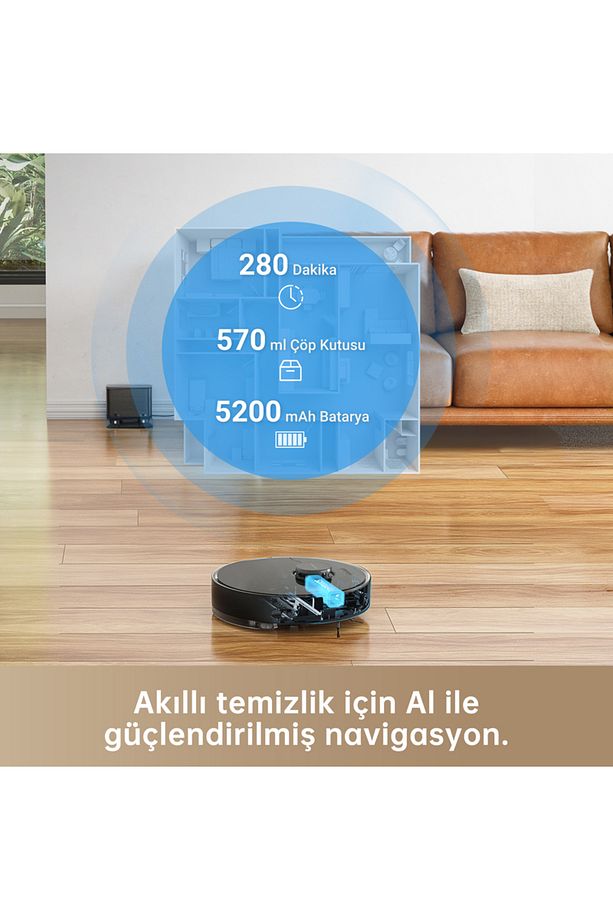 D10s Pro Robot Süpürge Siyah - 4