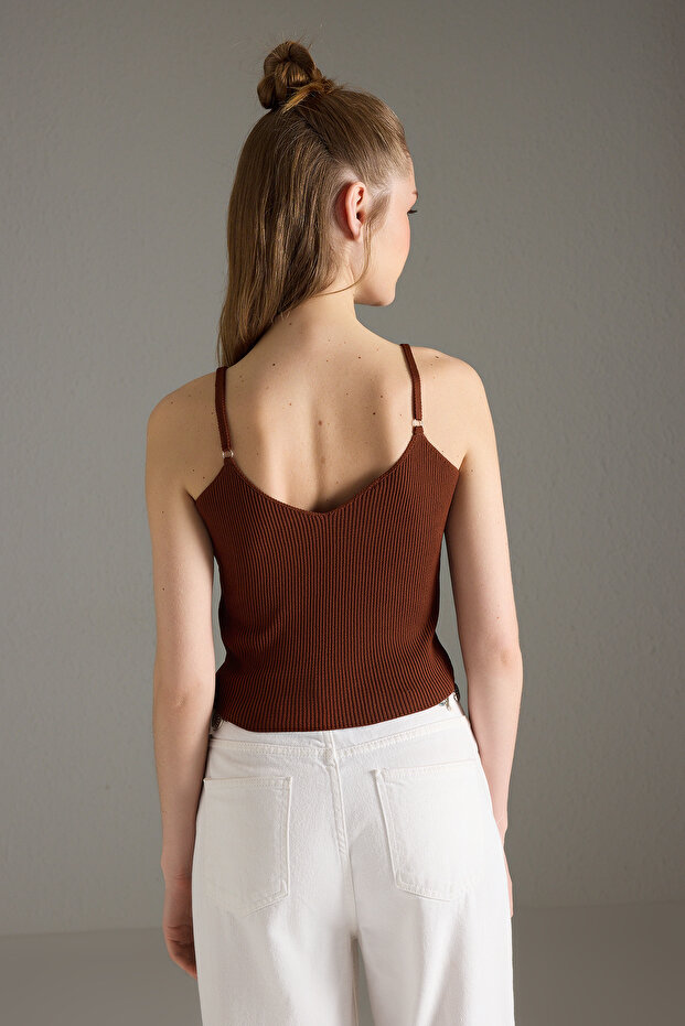 Tile Gestreifte Basic-Strickwaren dünne Bluse TWOSS24BZ00147 - 4