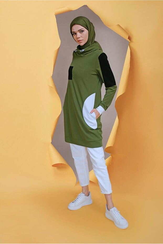 BAĞCIKLI CEP DETAYLI TUNİK 41706 - 3