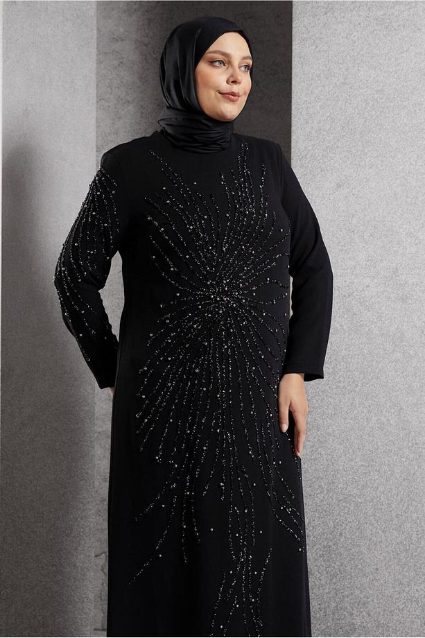 TAŞ BASKILI ABİYE ELBİSE 20620 - 2
