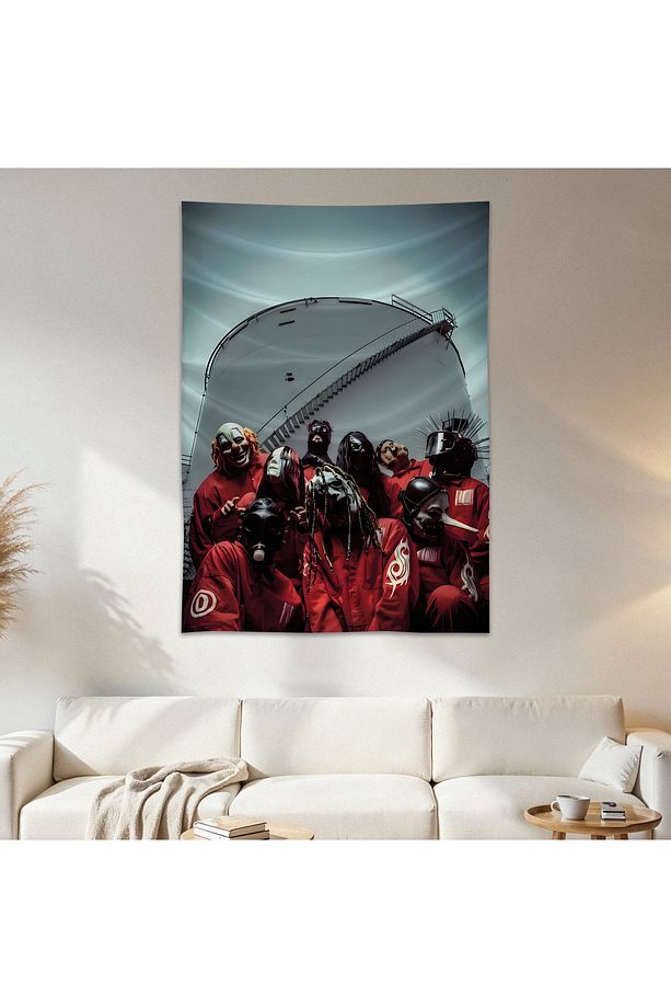 Slipknot Duvar Örtüsü Duvar Halısı Birinci Kalite Saten Kumaş Poster - 1