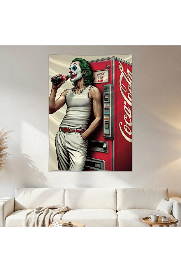 Joker Cola Wall Cloth Wall Tapestry First Quality Satin Fabric Poster