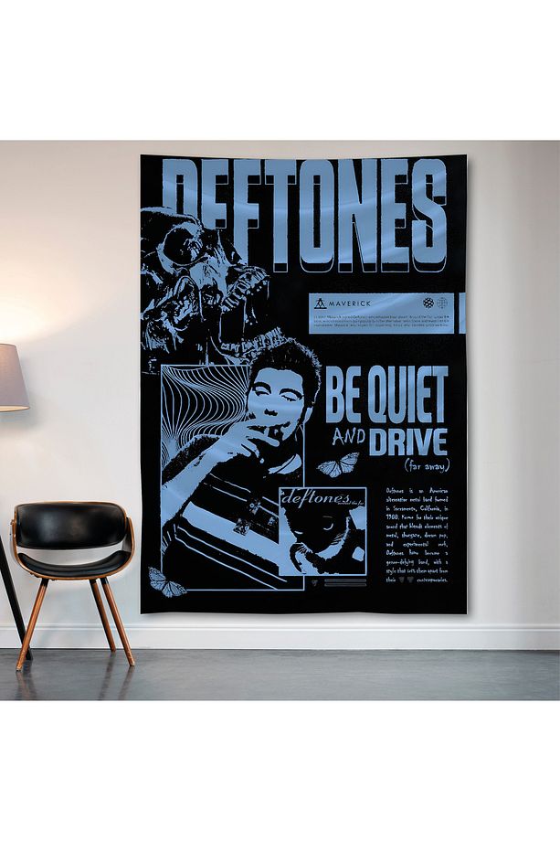 Deftones Duvar Örtüsü Duvar Halısı Birinci Kalite Saten Kumaş Poster - 2
